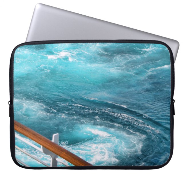 Bahamas Cruise - Turquoise Wake Laptop Sleeve (Front)