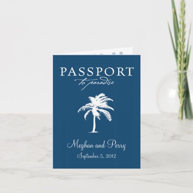 Bahamas Cruise Wedding Passport Invitation (Front)