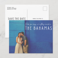 Bahamas Destination Wedding Photo Save the Date