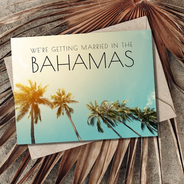 Bahamas Destination Wedding Tropical Save the Date Announcement Postcard (Creator Uploaded)
