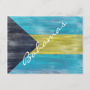 Bahamas distressed flag postcard