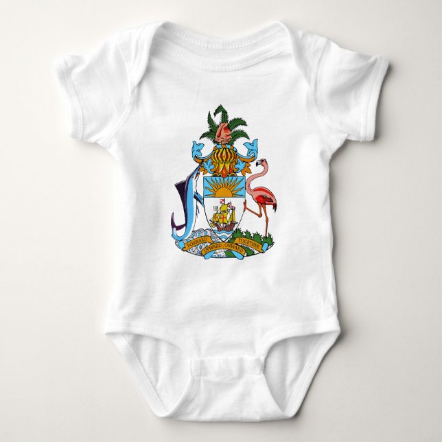 bahamas emblem baby bodysuit (Front)