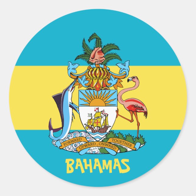 bahamas emblem classic round sticker (Front)