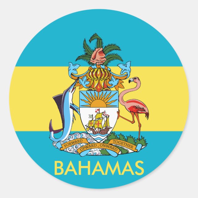 bahamas emblem classic round sticker (Front)
