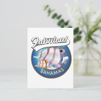 Bahamas fabulous logo postcard
