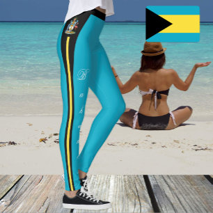 Bahamas fashion leggings, Bahamas Flag /sports Leggings