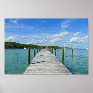 Bahamas Fishing Pier, Great Abaco Island, Bahamas Poster