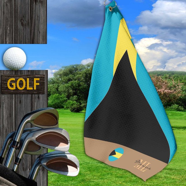 Bahamas flag & Bahamas monogrammed Golf Towel (Creator Uploaded)
