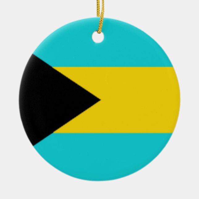 Bahamas Flag Ceramic Tree Decoration (Front)