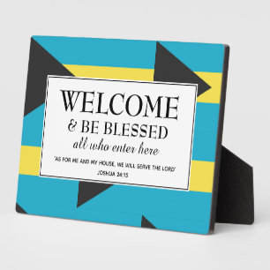 BAHAMAS FLAG Christian Welcome Plaque