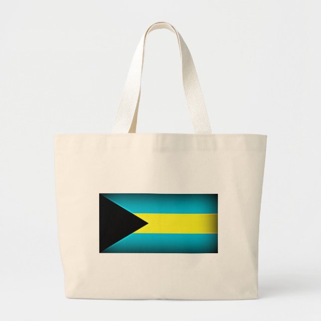 Bahamas Flag Dark Edge Large Tote Bag (Front)