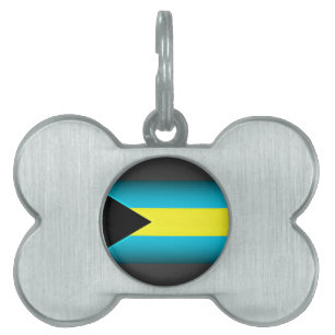Bahamas Flag Dark Edge Pet ID Tag