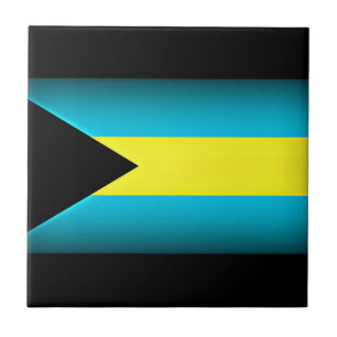 Bahamas Flag Dark Edge Tile