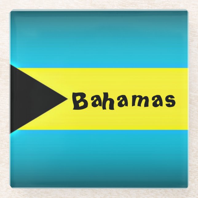 Bahamas Flag Glass Coaster (Front)