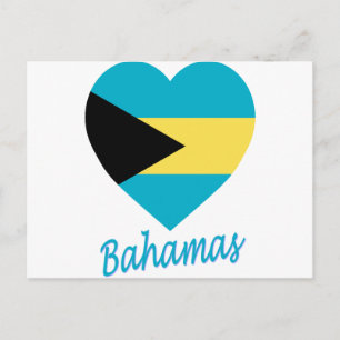 Bahamas Flag Heart Postcard