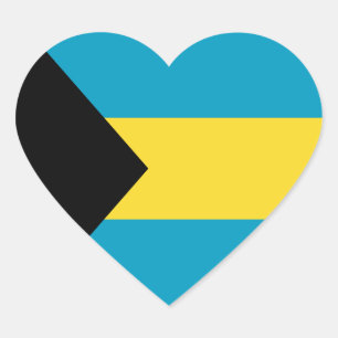 Bahamas Flag Heart Sticker