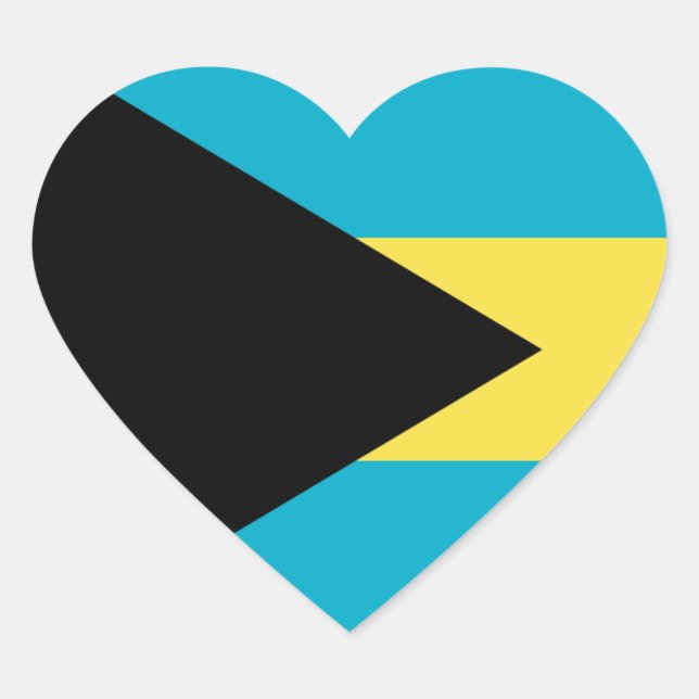 Bahamas Flag Heart Sticker (Front)
