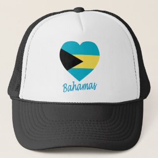 Bahamas Flag Heart Trucker Hat