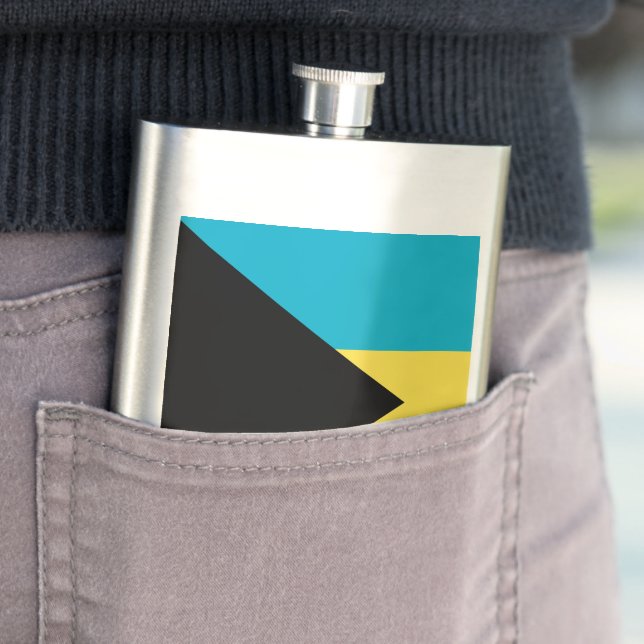 Bahamas flag hip flask (In Situ)