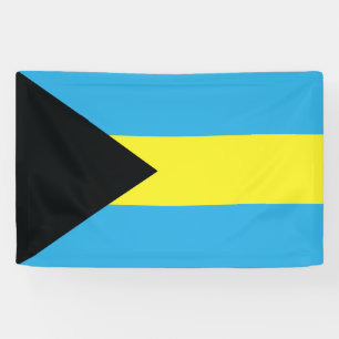 Bahamas Flag in Black, Gold, and Aquamarine Banner