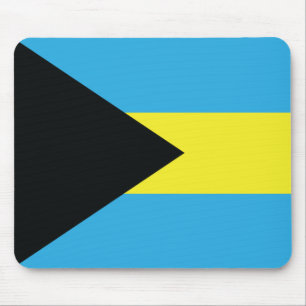 Bahamas Flag in Blue, Black, and Yellow Mouse Mat