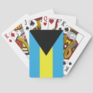 Bahamas Flag in Blue, Black, and Yellow Playing Cards