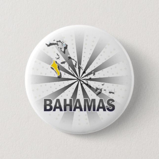 Bahamas Flag Map 2.0 6 Cm Round Badge (Front)
