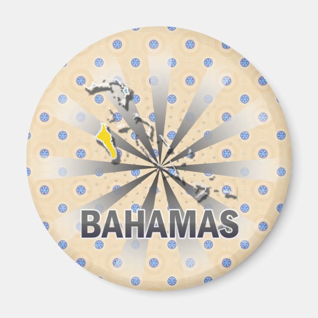 Bahamas Flag Map 2.0 Magnet (Front)
