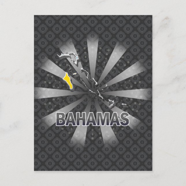 Bahamas Flag Map 2.0 Postcard (Front)