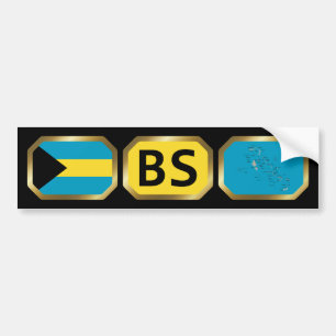 Bahamas Flag Map Code Bumper Sticker