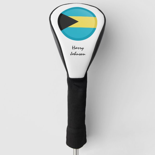 Bahamas Flag & Monogrammed Golf Clubs Covers (Front)