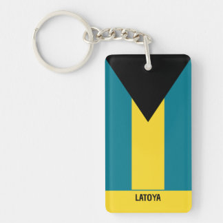 Bahamas Flag Patriotic Personalised Key Ring
