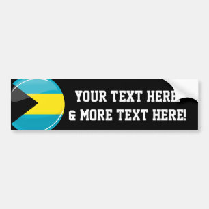 Bahamas Flag Round and Glossy Bumper Sticker