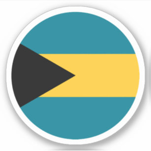 Bahamas Flag Round Sticker