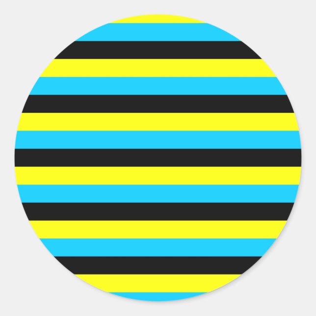 bahamas flag stripes classic round sticker (Front)