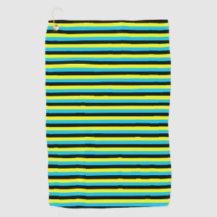 bahamas flag stripes country pattern blue yellow b golf towel