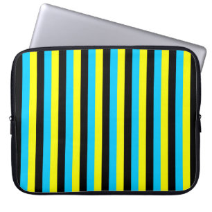 bahamas flag stripes country pattern blue yellow b laptop sleeve
