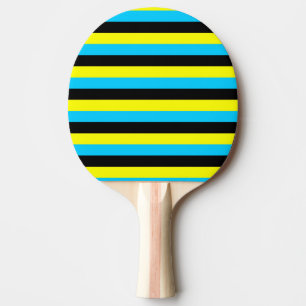 bahamas flag stripes country pattern blue yellow b ping pong paddle