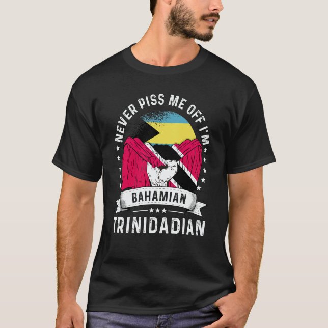Bahamas Flag Trinidad&Tobago Grown  Humor Pride T-Shirt (Front)