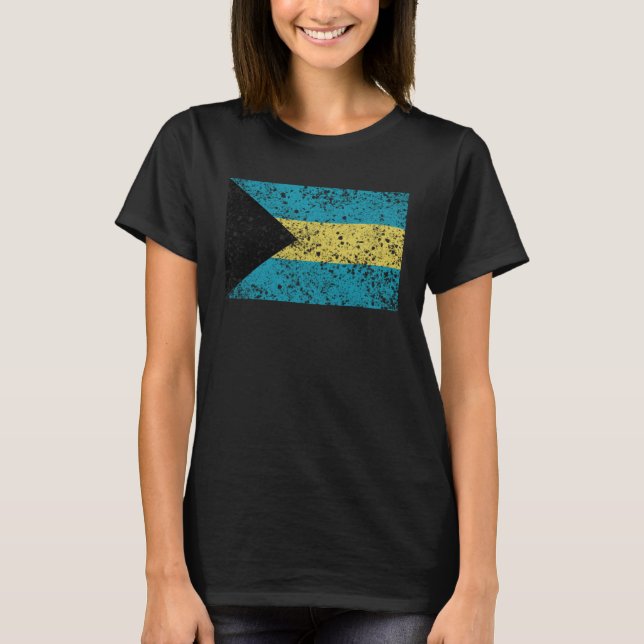 Bahamas Flag Vintage Retro Bahamian Souvenir T-Shirt (Front)
