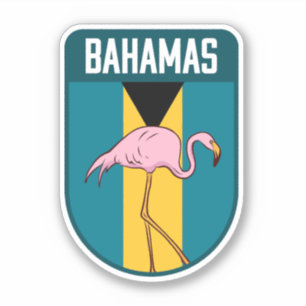 Bahamas Flag with Flaming - Bahamas Travel