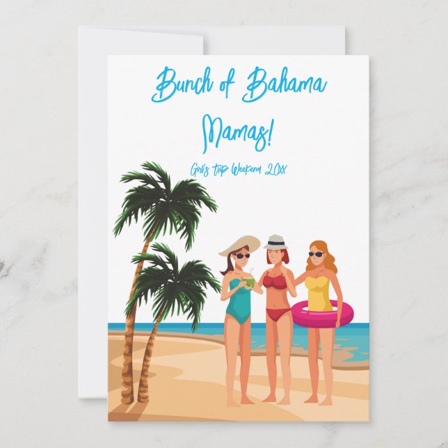 Bahamas Girls Trip Bachelorette Party Vacation Invitation (Front)