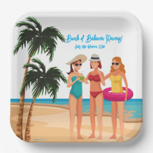 Bahamas Girls Trip Bachelorette Party Vacation Paper Plate