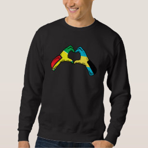 Bahamas Guyana Flag Bahamians Guyanese Heart 1 Sweatshirt