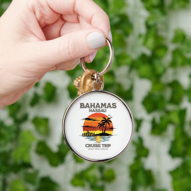 Bahamas Harbour Cruise Sunset Key Ring (Hand)