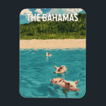 Bahamas Illustration Travel Art Vintage Magnet<br><div class="desc">Bahamas vector artwork design. The Bahamas,  a stunning Caribbean paradise,  is known for its crystal-clear waters,  white sandy beaches,  and vibrant island culture.</div>