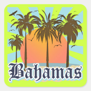 Bahamas Islands Beaches Square Sticker