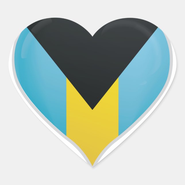 Bahamas love flag pride heart sticker (Front)