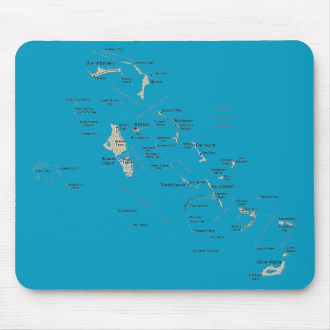 Bahamas Map Mousepad (Front)