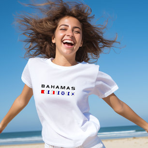 Bahamas Maritime Nautical Signal Flags Light-Color T-Shirt